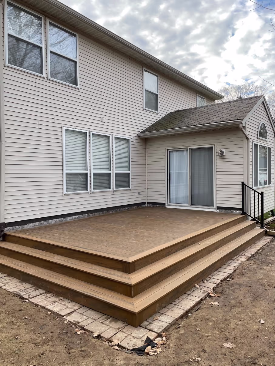 Backyard deck built for graduation celebrations
