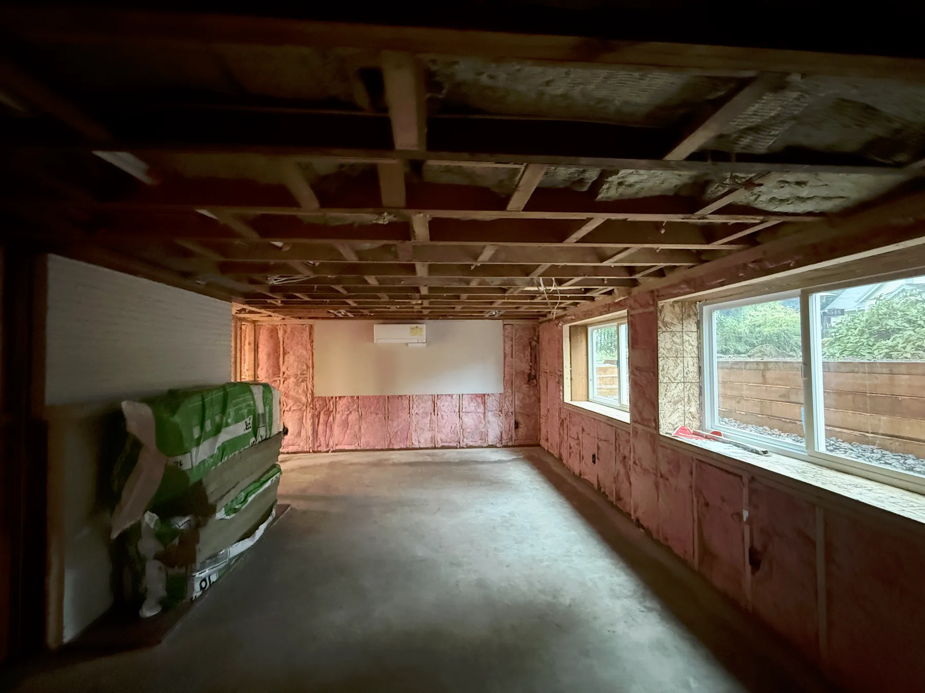 Basement insulation documented before drywall