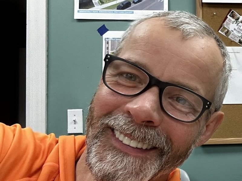 Christian during his work as a Habitat for Humanity construction site supervisor