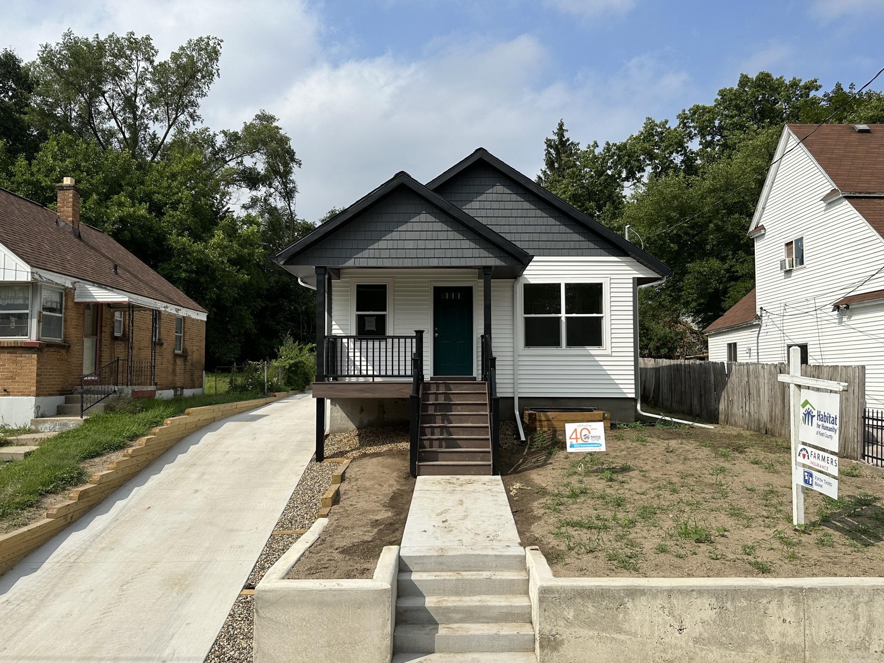 Completed Habitat for Humanity home built for a family