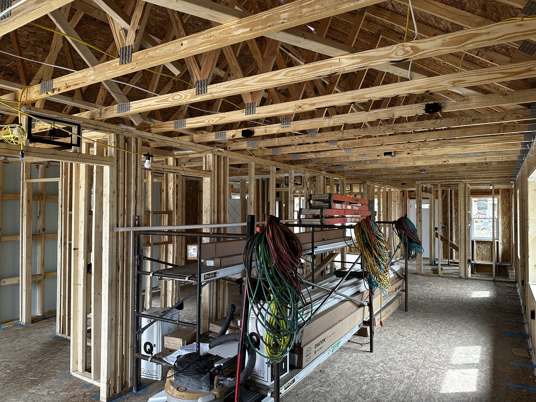 Interior build-out underway inside the Habitat home